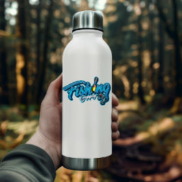 Pegatina azul de suministro de pesca | Pegatina de