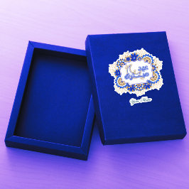 Pegatina Azul Mandala Floral Eid Mubarak