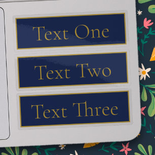 Pegatina Azul marino y nombre dorado transparente transpare