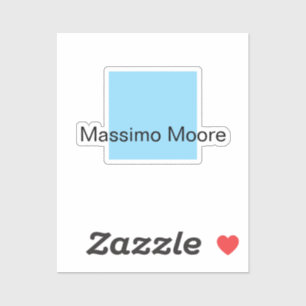 Pegatina Azul Negro Blanco Sencillo Elegante Nombre Propio