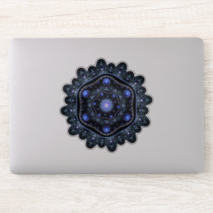 Pegatina Azul negro brillante encaje Verde azulado Boho Fra