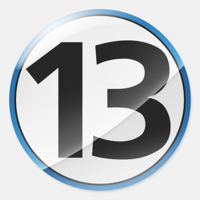 Pegatina azul número 13 (Anverso)
