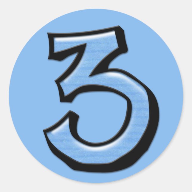 Pegatina azul número 3 (Anverso)