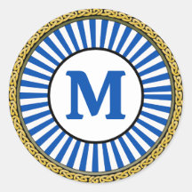 Pegatina - Azul - Personalizado - Añadir inicial