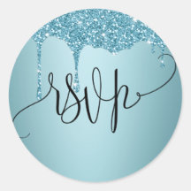Pegatina azul RSVP