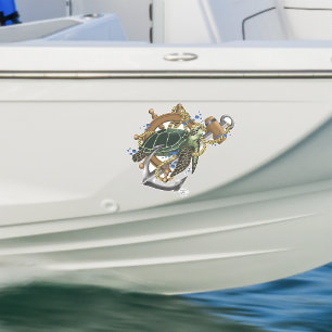 Pegatina Azul verde de tortuga marina