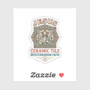 Pegatina Azulejo de cerámica de Jesús Fe mediterránea Cerám