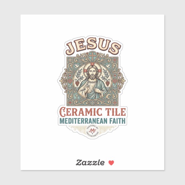 Pegatina Azulejo Jesús Mediterráneo Fe Jesús Cerám (Hoja)