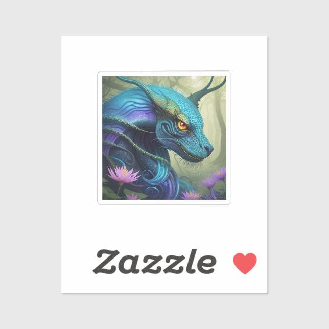 Pegatina „Azuris –Bewahrer des Zauberwaldes  (Hoja)