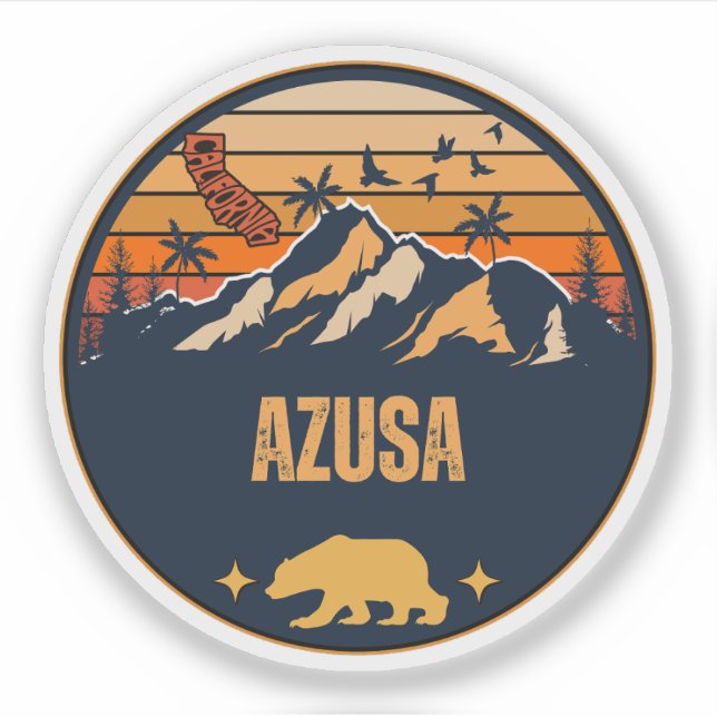 Pegatina Azusa, California (Anverso)