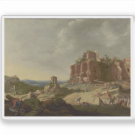 Pegatina B. Breenbergh - La lapidación de San Esteban