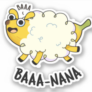 Pegatina Baa-nana Funny Banana Puns