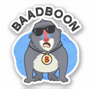 Pegatina Baadboon Funny Bad Baboon Pun