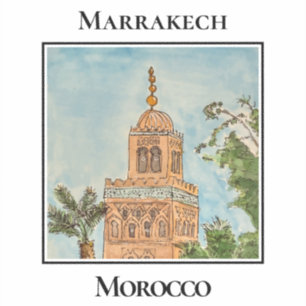 Pegatina Bab Agnaou, puerta principal, Marrakech, Marruecos