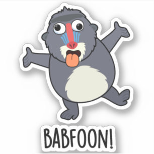 Pegatina Bab-foon Funny Baffoon Baboon Pun