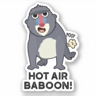 Pegatina Baboon de aire caliente Gracioso Farting Monkey Pu