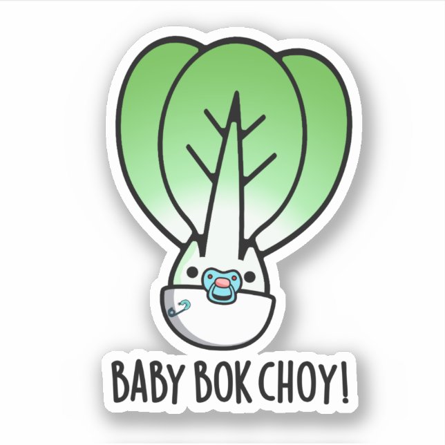 Pegatina Baby Bok Choy Funny Veggie Pun (Anverso)