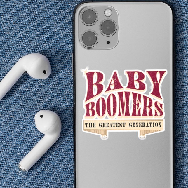 Pegatina Baby Boomers El Lema Retro De Mayor Generación (Baby Boomer: The Greatest Generation. Embrace the legacy.)
