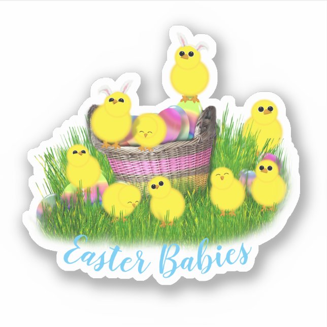 Pegatina Baby Chicks Easter (Anverso)