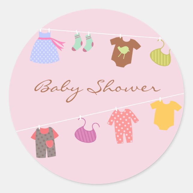 Pegatina Baby Girl Shower (Anverso)