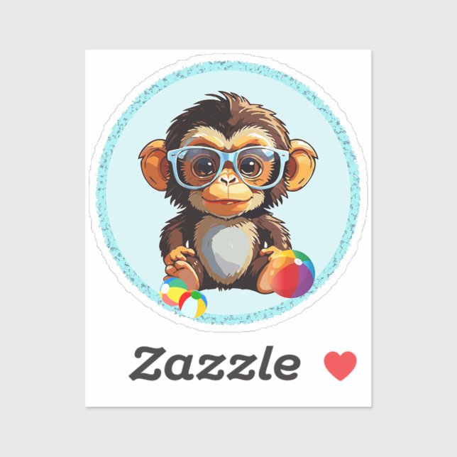 Pegatina baby monkey (Hoja)