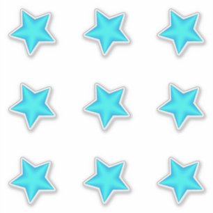 Pegatina Baby Shower azul nueve estrellas hinchadas