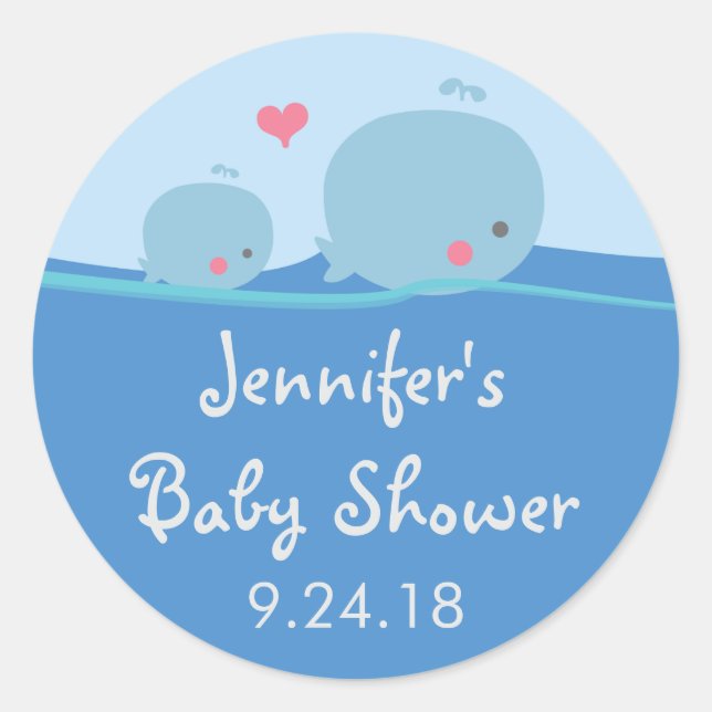 Pegatina Baby Shower Ballenas Under the Sea (Anverso)