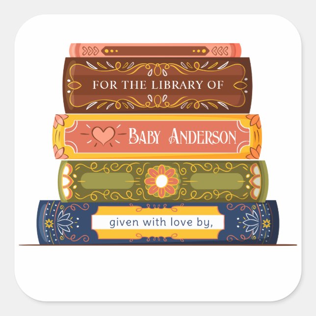 Pegatina Baby Shower Bookplate (Anverso)