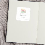 Pegatina Baby Shower Bookplate<br><div class="desc">Pegatina de la placa de la biblioteca Baby Shower con una pila de acuarelas de libros coloridos. Un gran complemento para la Primera Biblioteca del Bebé o uso personalizado de este libro pertenece al Pegatina. Par con nuestra correspondencia traer una tarjeta de solicitud de libro</div>