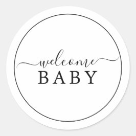 Pegatina Baby Shower de bienvenida minimalista