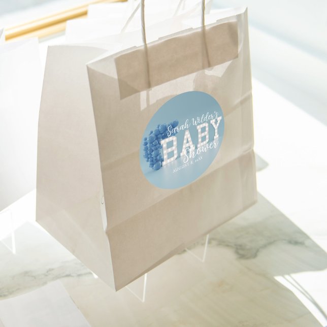 Pegatina Baby Shower de Blue Balloon Arch (Blue baby shower? Need stickers that that? Just add your details to these)