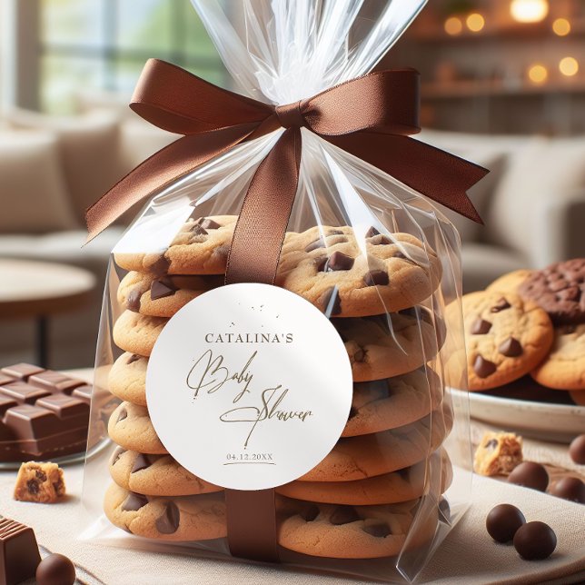 Pegatina Baby Shower de caligrafía Minimalista bei (Subido por el creador)