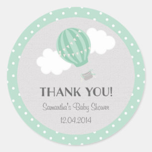 Pegatina Baby Shower de globo de aire caliente