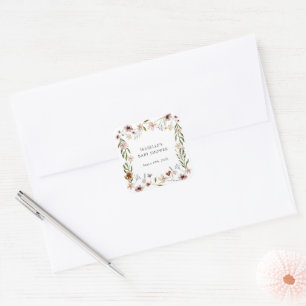 Pegatina Baby Shower de Little Wildflower Chica
