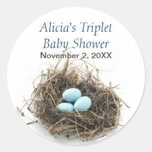 Pegatina Baby Shower de triplets