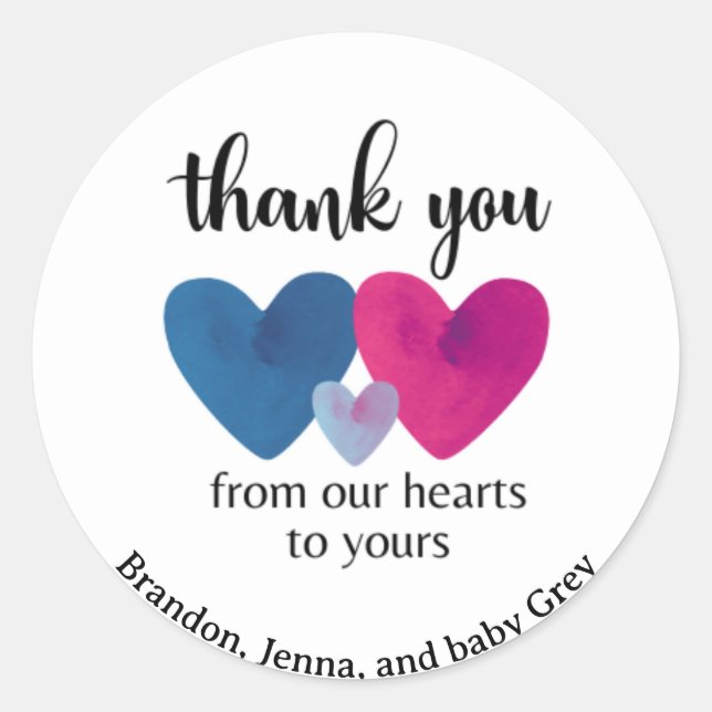 Pegatina Baby Shower Favor (Anverso)