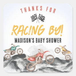 Pegatina Baby Shower Favor de motocicleta Dirt
