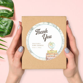 Pegatina Baby Shower Favor de Viajes Personalizado