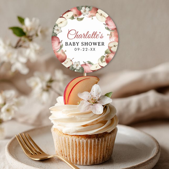 Pegatina Baby Shower Favorito de Apple Blossom Fal (Favor Sticker)