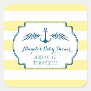 Pegatina Baby Shower Favorito Nautical De Rayas Am