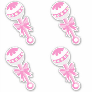 Pegatina Baby Shower rosado confunde con el arco