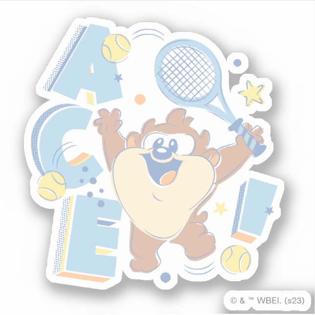 Pegatina ¡Baby TAZ™ Tennis Ace! (Anverso)