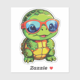 Pegatina Baby Turtle Sticker with Glasses - Kawaii Vinyl