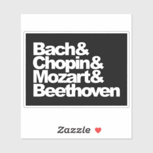 Pegatina Bach Chopin Mozart Beethoven Música clásica