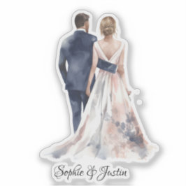 Pegatina Back of Bride & Groom Personalizado