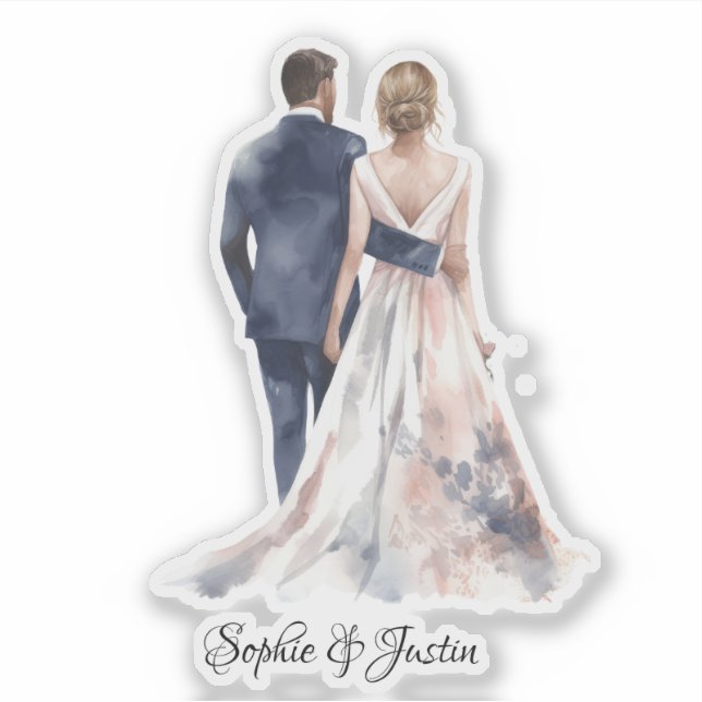 Pegatina Back of Bride & Groom Personalizado (Anverso)