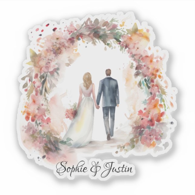Pegatina Back of Bride & Groom Personalizado (Anverso)