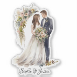 Pegatina Back of Bride & Groom Personalizado