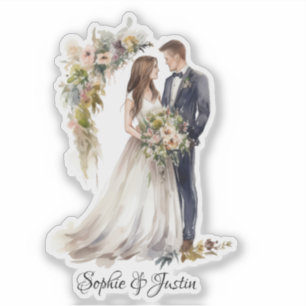 Pegatina Back of Bride & Groom Personalizado