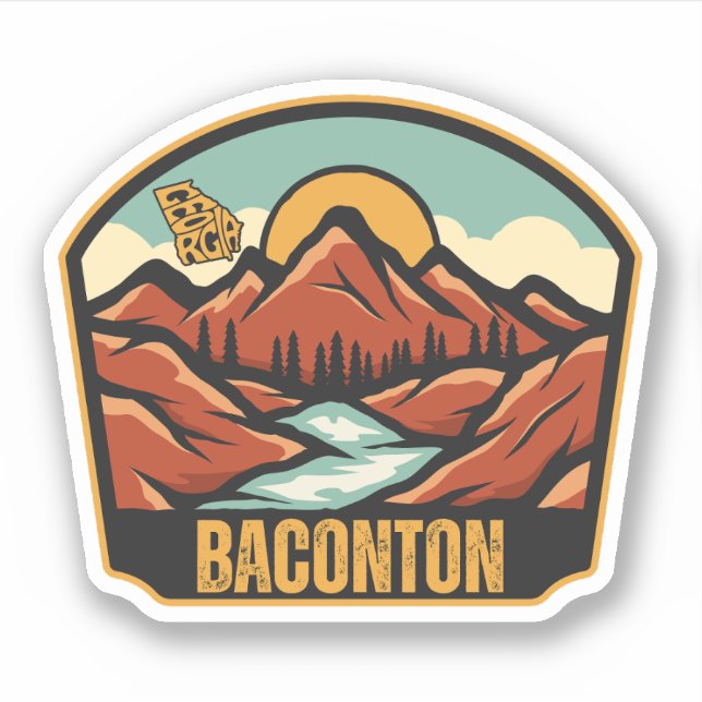 Pegatina Baconton, Georgia (Anverso)